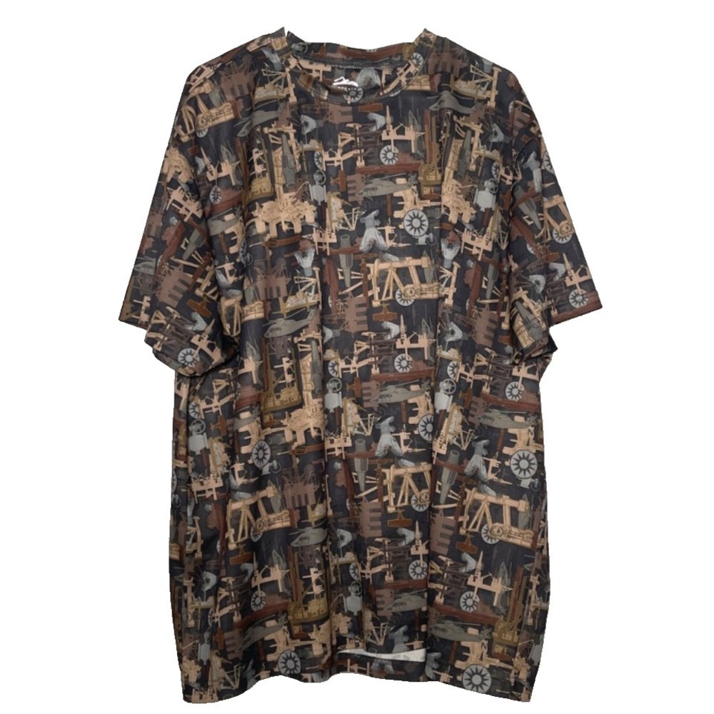 Tri Mountain Oilfield Camo Shirt Men's 3XL Camouflage Short Sleeve Outdoor